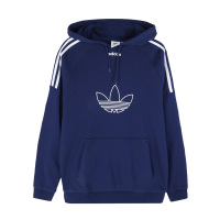 ADIDAS阿迪达斯三叶男子长袖连帽上衣休闲套头衫卫衣DU8206