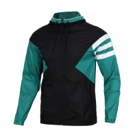 阿迪达斯NEO2019春季男子防风服连帽撞色休闲夹克外套DW8098