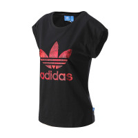 阿迪达斯adidas三叶草女装短袖T恤-AY7956