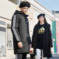 阿迪达斯男子冬季长款棉服保暖厚款连帽情侣加厚外套ADIPK02MA-BW
