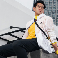 阿迪达斯防晒衣男夏季薄款男士防风衣白色运动服外套潮EH3768