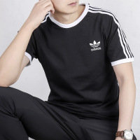 阿迪达斯三叶草短袖男圆领透气2021新款休闲针织潮T恤CW1202