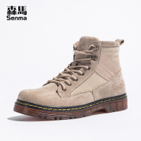 森马马丁靴男短靴英伦百搭中帮季男生高帮战狼靴子