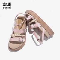 森马厚底凉鞋女夏季2019新款百搭学生平底ins潮时尚罗马仙女休闲