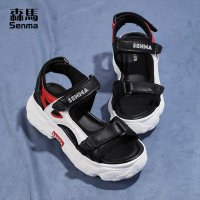 森马老爹凉鞋女松糕厚底夏季2019新款学生版魔术贴百搭休闲平底鞋