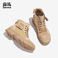 森马2019新款百搭马丁靴女秋季英伦风短靴厚底学生薄款机车女靴子