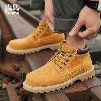 森马男鞋秋季2019新款高帮靴子休闲男靴潮流工装英伦马丁靴男