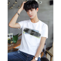 太子龙正品男装2018夏季新款男士短袖T恤夏季潮学生体恤圆领修身印花半袖丅恤打底衫