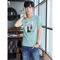 太子龙正品男装2018夏季新款短袖t恤男士圆领半袖上衣服韩版印花青年打底衫男装