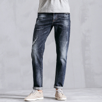 太子龙正品男装男士牛仔裤修身小脚弹力青年学生韩版潮流裤子春季新款