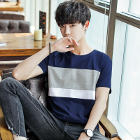 太子龙正品男装短袖男士T恤夏季韩版圆领半袖上衣夏天拼接体恤潮流服装