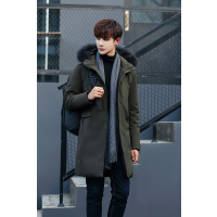 太子龙正品男装2018年大毛领可卸冬装新款潮男士长款羽绒服男外套