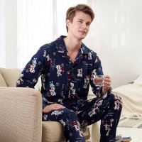 红豆居家Hodohome男士/女士家居服纯棉睡衣情侣款精品活性印花居家服套装