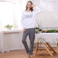 红豆(HODO)女士睡衣红豆居家全棉印花舒适圆领长袖家居服睡衣套装