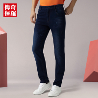 传奇保罗春季牛仔裤子韩版时尚青年蓝色直筒牛仔裤男