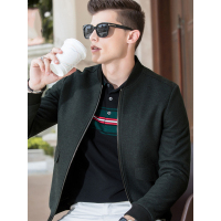 传奇保罗男士毛呢外套短款 春秋中年商务休闲秋装品牌男装秋冬夹克J18Q013