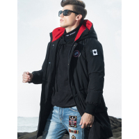 传奇保罗过膝羽绒服男 冬季中长款休闲连帽加厚保暖外套男Y18D070