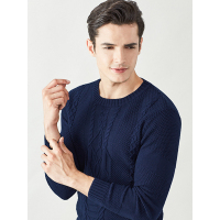 传奇保罗薄款毛衣男春秋 秋纯色套头休闲针织衫圆领打底衫517713
