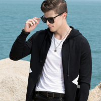 传奇保罗卫衣男 秋季潮流时尚青年男士连帽针织开衫宽松长袖外套男Z18Q311