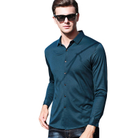 北极绒男士长袖衬衫春秋长袖纯色商务衬衣男中青年打底衫上衣