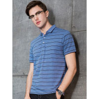 北极绒男士中年夏装棉短袖t恤POLO衫体桖半袖棉衬衫领T恤