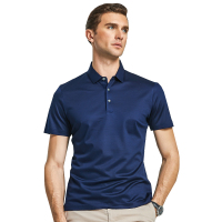 北极绒男士2019款翻领夏季含桑蚕丝短袖体恤衫