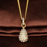 SWAROVSKI施华洛世奇金色泪形链坠镶钻水晶项链 人造水晶 送恋人 女士1023993