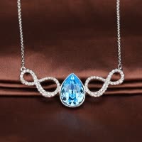 Swarovski施华洛世奇 Afire梨形海蓝色水晶项链 5038191