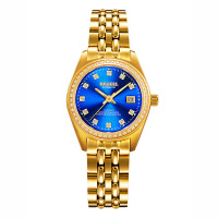 宾爵（BEGEEL）手表 鎏金系列机械女士手表 紫罗兰多瑙河全自动机械表全金色商务时尚镀金真钻女正品女士腕表