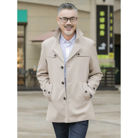 相思鸟(xiangsiniao)2019秋季新品风衣男翻领商务修身中年上衣中长款爸爸装外套