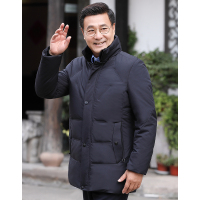 红豆相思鸟(xiangsiniao)男士立领羽绒服简约干练獭兔毛领90%白鸭绒加厚冬季羽绒服男