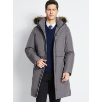 红豆相思鸟(xiangsiniao)男士中长款羽绒服貉子毛领90%白鸭绒加厚冬季时尚潮流羽绒服男