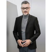 红豆旗下相思鸟外套男西服商务正装2019秋季基础款工作服黑色