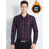 红豆相思鸟(xiangsiniao)秋冬羽绒保暖长袖衬衫男冬装加绒加厚衬衣