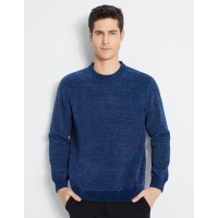 红豆相思鸟(xiangsiniao)新款纯色圆领长袖针织T恤男士加绒加厚修身针织打底衫