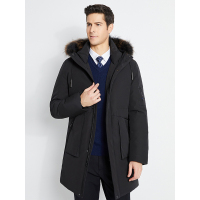 红豆相思鸟(xiangsiniao)冬季男士潮流舒适纯色连帽中长款加厚羽绒服外套男