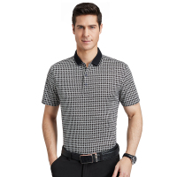 红豆相思鸟男装夏季新品格子图案休闲时尚百搭男士短袖POLO衫