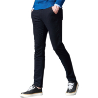 红豆相思鸟男士四季长裤百搭微弹藏青色休闲裤