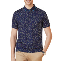 红豆相思鸟男装当季新品不规则图案印花百搭男士短袖POLO衫