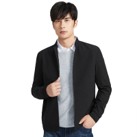 红豆相思鸟春秋新款基础款立领棒球领黑色百搭顺滑男士夹克商务休闲夹克男