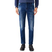 红豆相思鸟牛仔裤男秋季厚款直筒宽松休闲长裤弹力修身男士裤子