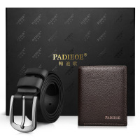 【顺丰配送】正品钱包男士皮带高档礼盒套装真皮钱夹腰带男生日礼物