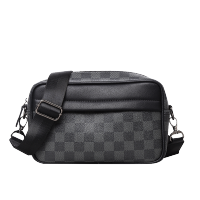 【顺丰配送】时尚男包单肩包新潮横款韩版商务休闲男士包包斜挎包背包NB191126H黑色