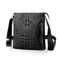 【顺丰配送】男士真皮鳄鱼纹单肩包鳄鱼纹斜挎包商务男包包牛皮包手提包潮公文包NB200350-4H
