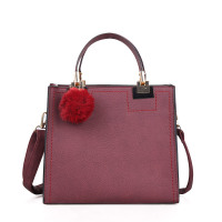 大包包女简约大容量新款手提包中年妈妈真皮单肩斜挎包潮LB191148-1ZI紫色