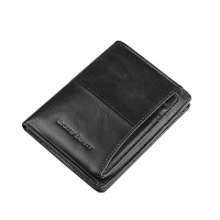 【顺丰配送】新款复古男士钱包 防盗刷超薄头层牛皮短款真皮男式钱夹JQB170986-2K