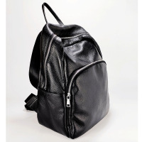 【顺丰配送】休闲男士户外真皮电脑背包双肩包男旅行包后背包黑色男士背包SJ214132