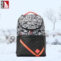 Inuk双肩包 防泼水材质男女户外旅行背包 大内存休闲印花双肩包