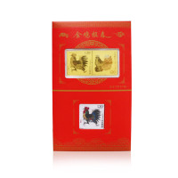 《金鸡报春》双枚仿制足金红包0.18g