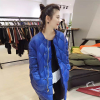 BOBOWALTZ春冬女2019欧美宽松圆领中长款轻薄型羽绒服保暖外套B162b6495p3070